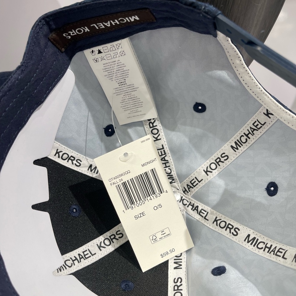 (new+tag) Michael Kors SnapBack hat, monogram cap men/women unisex navy - Picture 3 of 3